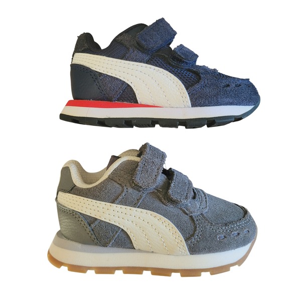 Puma Other - 2 Pairs Puma Vista V‎ Toddler Sneakers Hook and Loop Closure Navy Gray/Blue 4C